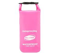 WELL-STRONG Kit de primeros auxilios impermeable, kit de emergencia para lancha enrollable con contenido impermeable para pesca, kayak, barco, natación, camping, rafting, playa, color rosa