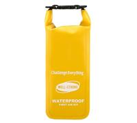 WELL-STRONG Kit de primeros auxilios impermeable, kit de emergencia para lancha enrollable con contenido impermeable para pesca, kayak, barco, natación, camping, rafting, playa, color amarillo