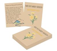 Well Tile Paquete de 100 tarjetas sagradas de semillas de mostaza, tarjeta de oración cristiana de 8.1 x 11.4 cm, tarjetas de fe de doble cara, Mateo 17:20, kit de oración de fe