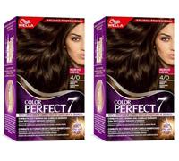 Wella Color Perfect - Tinte de Coloración Permanente para un Cabello Hidratado y Luminoso - Tono Castaño Medio (Paquete de 2)