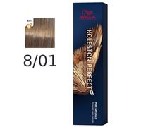 Wella Professionals Koleston Perfect ME+ Pure Naturals 8/01 Rubio claro ceniza natural, 60 ml