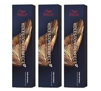 Wella Koleston Perfect ME+ 10/04 - Lote de 3 rubios claros (60 ml), color rojo claro