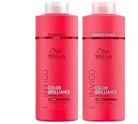 Wella Professionals Brilliance Champú 1000 ml y acondicionador 1000 ml para cabello áspero/apelmazado