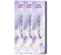 Wella Professionals Illumina Color 10/81 - Juego de 3 rubio claro perlado ceniza 60 ml
