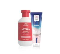 Wella Professionals, Pack, Color Fresh Mask Coloración Temporal Tono Azul (150ml) + Champú Invigo Color Brilliance Protector del color cabello fino (300ml)