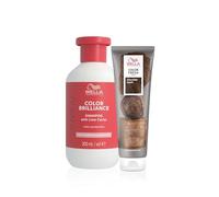 Wella Professionals, Pack, Color Fresh Mask Coloración Temporal Tono Chocolate (150ml) + Champú Invigo Color Brilliance Protector del color cabello fino (300ml)