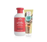 Wella Professionals, Pack, Color Fresh Mask Coloración Temporal Tono Verde (150ml) + Champú Invigo Color Brilliance Protector del color cabello grueso (300ml)