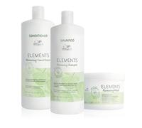 Wella Professionals Pack Elements, Cabello y Cuero Cabelludo Saludable, 100% vegano, Sin Siliconas ni Sulfatos, Champú (1L) + Acondicionador (1L) + Mascarilla (500ml)