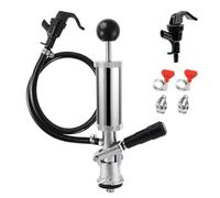 WELLBOM Bomba de barril de cerveza de 4 pulgadas, bomba de cerveza con sistema S europeo, dispensador de cerveza de barril, bomba de mano de barril con grifo de cerveza y manguera, bomba de fiesta de