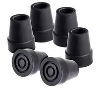 Wellbrite Puntas de goma de repuesto para bastón, fácil instalación deslizante, puntas de muleta y andador con tapones de bastón, extremos de goma de larga duración, 6 unidades, se adapta a 3/4