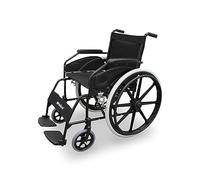 WELLCORE Silla de ruedas plegable y autopropulsable, Aluminio, Ligera, Compacta, Alta Resistencia, Ruedas macizas, Frenos de mano, Reposabrazos acolchados, Reposapiés abatibles
