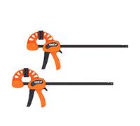 WellCut Abrazaderas de barra de 300 mm, 12 pulgadas, 2 abrazaderas profesionales de agarre rápido para carpintería, abrazadera con una sola mano, juego de abrazaderas de madera esparcidas, abrazadera