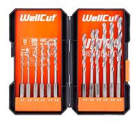 WELLCUT WC-HSS12HU Juego de 12 piezas, acero de alta velocidad de 2-6,5 mm, brocas de cambio rápido, vástago hexagonal de 0,63 cm