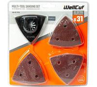 Wellcut WC-MTS31 - Juego de herramientas de lijado para madera (31 piezas)