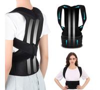 WELLDER Corrector postural faja lumbar hombros espalda postura hombre mujer corrector espalda espalda recta busto enderezar hombros - Ajustable cinturón de corrección de la postura negro velcro (XL)