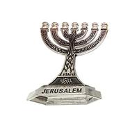 WELLDOER 12 tribus of Israel Menorah Jewish 7 Branch Holder Jerusalem Temple Candelabro religioso para iglesia escritorio titular