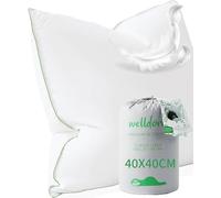 Welldora Almohada Plumas y Plumón Lujo 40x40 | Almohada Cervicales y Cuello Firmeza Media 3 Cámaras | 100% Plumón y Plumas Naturales | Médicamente Probada, Oeko-Tex, Hipoalergénica, Certificado RDS