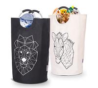 Wellenborg - Set de 2 Cestos para la Ropa Sucia - Cesto Ropa Sucia Plegable Grande - Cestos para la Colada Plegables - Cesta Ropa Sucia con Gran Capacidad - Cubo Ropa Sucia para Lavanderia Pongotodo