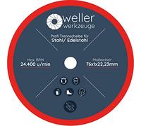 WELLERWERKZEUGE Disco de corte Ø76 x 10 mm para metal y acero inoxidable, accesorios para mini amoladora angular como Bosch GWS 12,8 V 12 V