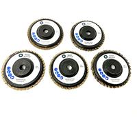 WELLERWERKZEUGE Juego de 5 discos de láminas K:40/60/80/120/180 76 x 10 mm para amoladora angular con batería como Bosch GWS 10,8 V 12 V para acero, madera y plástico (5)