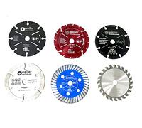 WELLERWERKZEUGE Juego de 6 discos de corte de 76 x 10 mm de diámetro para amoladora angular de batería, 10,8 V, 12 V, para todos los materiales
