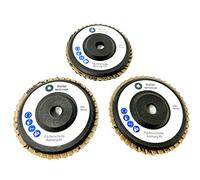 WELLERWERKZEUGE Juego de discos de láminas de grano: 60/80/120, 76 x 10 mm, apto para amoladora angular con batería mini como Bosch GWS 10,8 V 12 V para acero, madera y plástico (3)