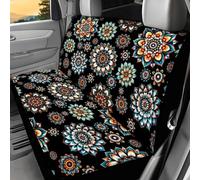 WELLFLYHOM Boho Floral Rear Bench Seat Cover for Cars Truck SUV Universal Car Seat Covers for Women Men Hippie Blossoms Car Accessories Back Seat Backrest Saddle Blanket Protector Set of 2