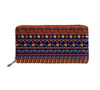 WELLFLYHOM Cartera grande de piel con cremallera alrededor de la tarjetero, organizador de viaje para mujer, Hippie Bohemio, L, Cartera de viaje