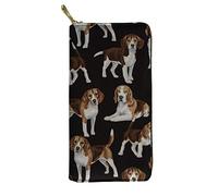 WELLFLYHOM Cartera grande de piel para mujer, con cremallera, tarjetero, organizador, bolso de viaje, beagle, grande, cartera de viaje, cartera de viaje, Beagle, large, Cartera de viaje