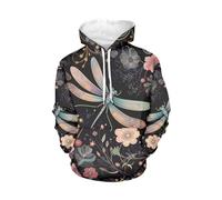 WELLFLYHOM Sudaderas con capucha para mujer, ropa deportiva para adolescentes, 0 Libélula Boho Floral, XL