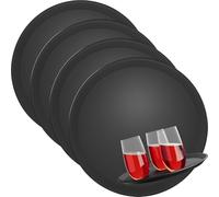 WELLGRO - Bandeja para camarero (4 unidades, 35 cm de diámetro, antideslizante, borde alto, restaurante, bar, catering, resistente, 4 unidades)