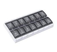 WELLGRO Pastillero para 7 días - Pastillero 2 compartimentos por día - Tapa abatible con cierre a presión - Pastillero de plástico libre de BPA - Color a elegir, color: negro