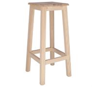 WellHome Banqueta alta en madera marrón barniz 32,5x32,5x70 cm