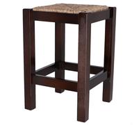 WellHome Banqueta baja en madera nogal ø32,5x48,5 cm