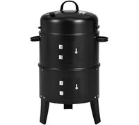 WellHome Barbacoa ahumador de acero negro 40x40x78cm