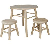 WellHome Conjunto infantil en madera color marrón 45x45x49,5cm