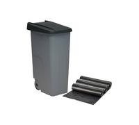 WellHome Contenedor reciclo 110 litros cerrado + 3x bolsas de basura de 10 unidades.