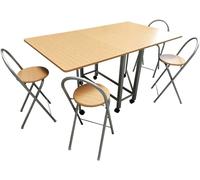 WellHome Mesa y silla de jardín en madera marrón 156 x 90 x 76cm