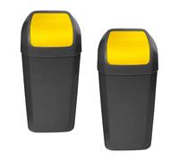 Wellhome Set de 2 Cubos Amarillos - Papeleras con Tapa Basculante 15l/u