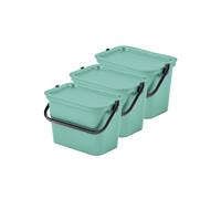 WellHome Set de 3 papeleras "Moda" 5L salvia con asa.