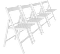 WellHome Set de 4 sillas de madera blanco 43x47x79cm
