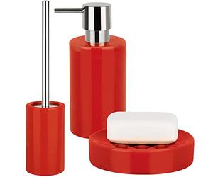WellHome Set de baño, Rojo, 7,0x7,0x16,0/11,0x11,0x2,6/10,5x10,5x42,0