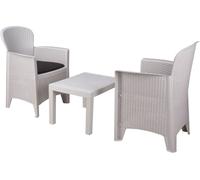 WellHome Set de jardín polipropileno color blanco 54x54x40cm