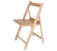 WellHome Silla de madera de haya natural 43x47x79 cm