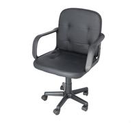 WellHome Sillón de ofescritorioicina en polipiel negro 58x58x80 cm