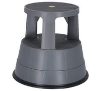 WellHome Taburete de madera gris oscuro ø41x34,5 cm