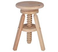 WellHome Taburete de madera marrón natural 29x29x64 cm