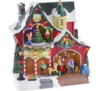 WellHome Taller de papá noel navideño en polipiedra multicolor de 27,5 cm