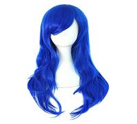 WELLHY 28 Extremos de Pelo Rizado Largo de 70 cm Peluca de Cosplay de Disfraz (Rosa) Peluca Coser (Color : Peachblow) (Color : Blue)