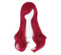 WELLHY 28 Extremos de Pelo Rizado Largo de 70 cm Peluca de Cosplay de Disfraz (Rosa) Peluca Coser (Color : Peachblow) (Color : Red)